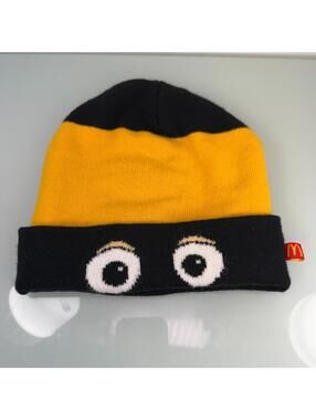 McDonald’s Character Beanie Black Yellow Eyes Knit Hat One Size Adult Kids